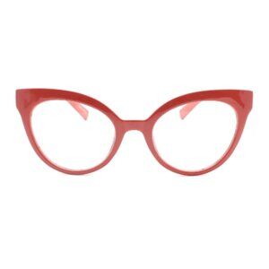 2 See Life Prescription Strength Oversized Cat Eye Reading Glasses in Matte Red
